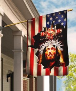 Jesus Saved My Life American Flag