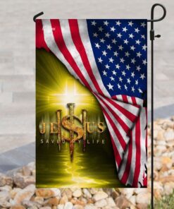jesus saved my life christian flag 7957