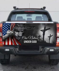 jesus sticker one nation under god american patriot truck tailgate decal sticker wrap trl06tdv5 1781