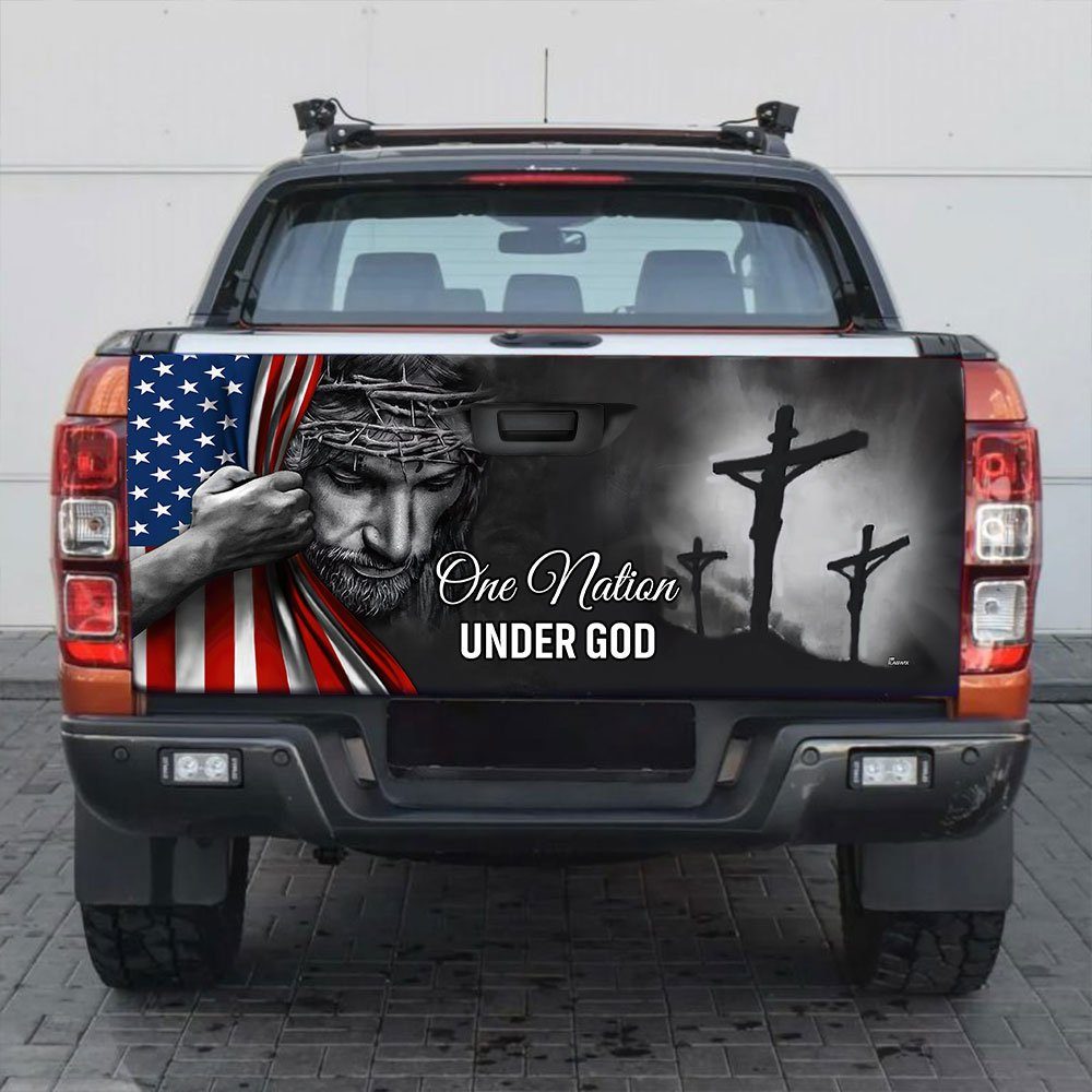 Jesus Sticker One Nation Under God American Patriot Truck Tailgate Decal Sticker Wrap TRL06TDv5 - Image 6