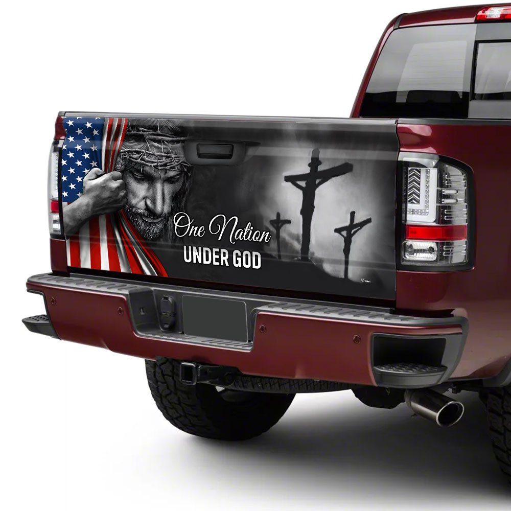 Jesus Sticker One Nation Under God American Patriot Truck Tailgate Decal Sticker Wrap TRL06TDv5 - Image 4