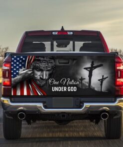 Jesus Sticker One Nation Under God American Patriot Truck Tailgate Decal Sticker Wrap TRL06TDv5