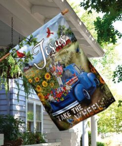 jesus take the wheel. american truck farm garden flag 8450