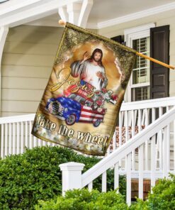 jesus take the wheel american truck flag 4063