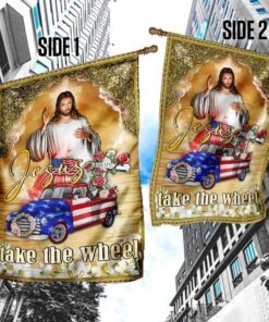 jesus take the wheel american truck flag 4830