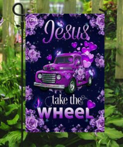 jesus take the wheel purple truck flag 1456