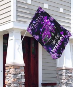 jesus take the wheel purple truck flag 3076