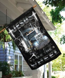 jesus take the wheel trucker flag 4155