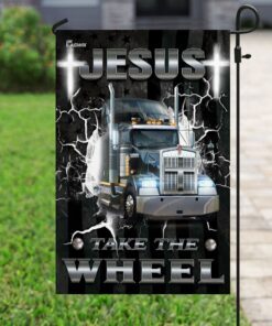 jesus take the wheel trucker flag 5054