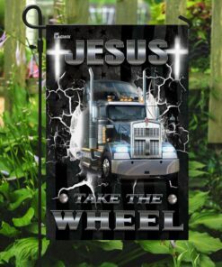 jesus take the wheel trucker flag 8092