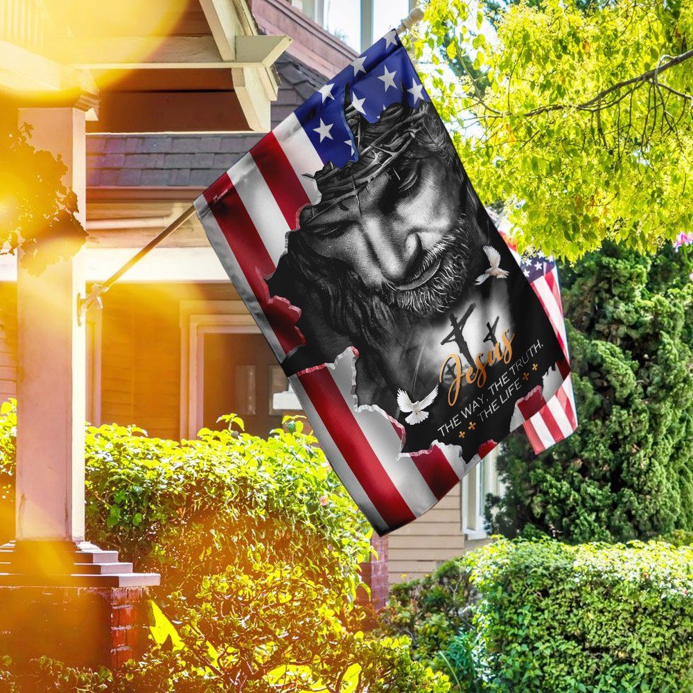 Jesus The Way The Truth The Life American Flag