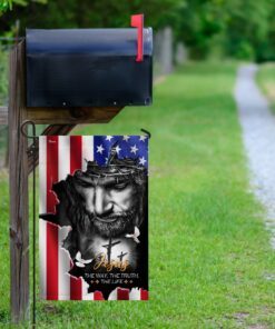 jesus the way the truth the life american flag 2571