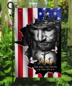 jesus the way the truth the life american flag 3937