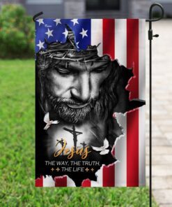 jesus the way the truth the life american flag 4518