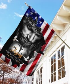 jesus the way the truth the life american flag 5462