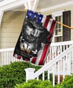 jesus the way the truth the life american flag 8377