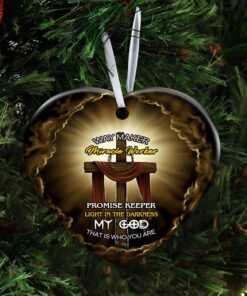 jesus wooden cross flagwix™ way maker miracle worker ceramic ornament 2638
