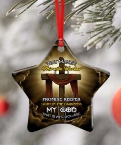 jesus wooden cross flagwix™ way maker miracle worker ceramic ornament 2835