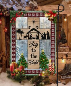 joy to the world jesus nativity christmas flag mln656f 1488