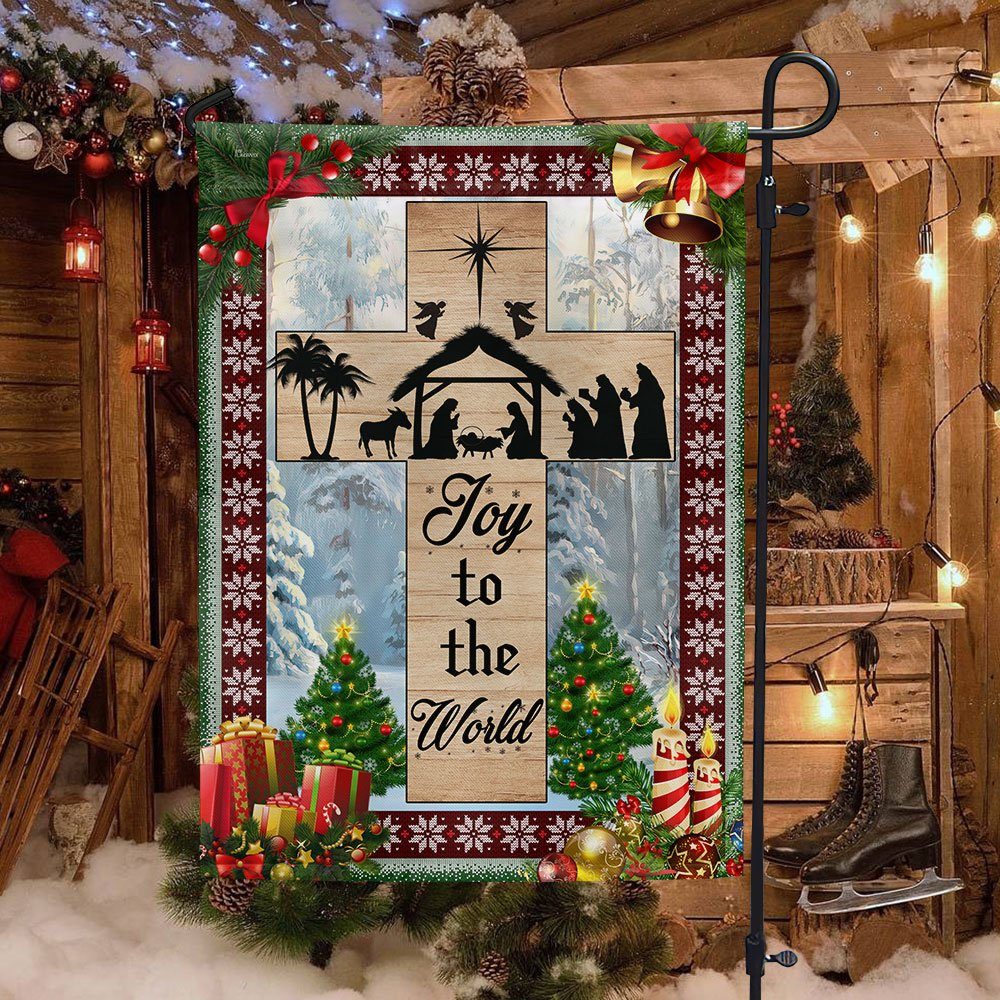 Joy To The World Jesus Nativity Christmas Flag MLN656F - Image 3
