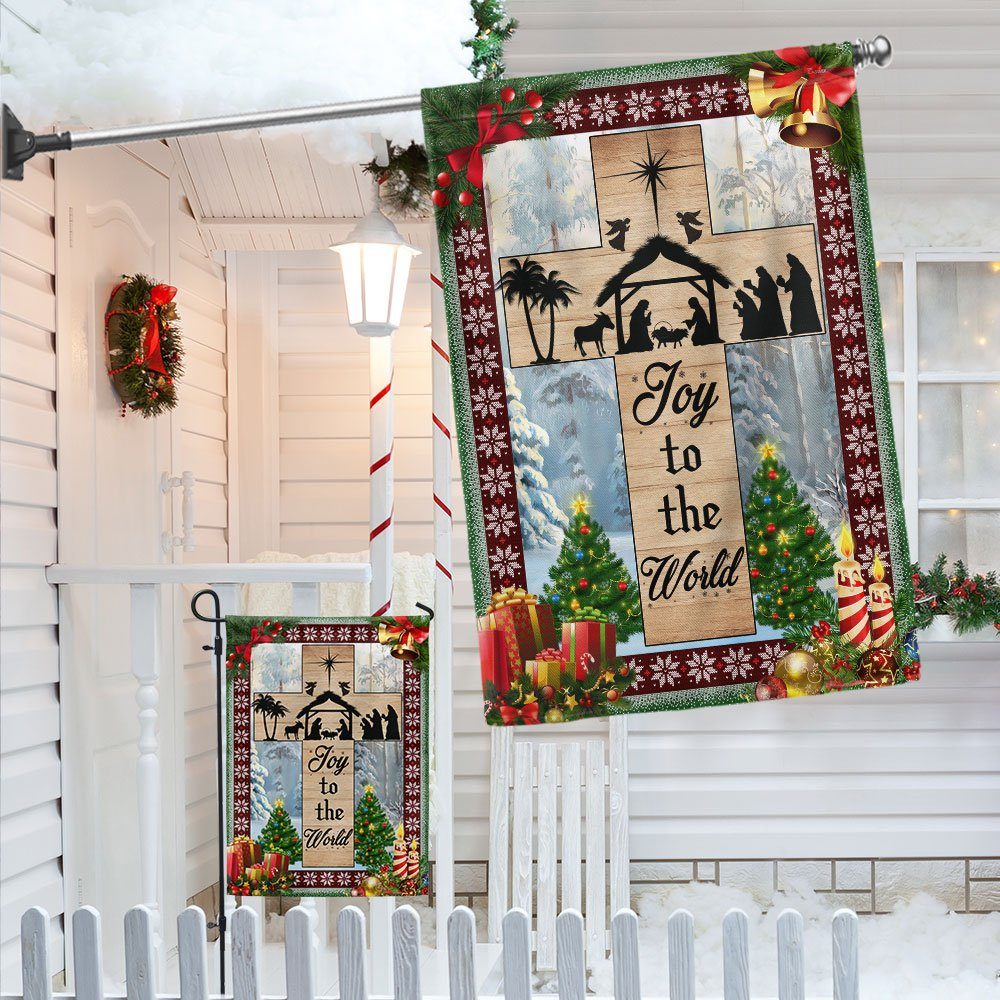 Joy To The World Jesus Nativity Christmas Flag MLN656F - Image 4