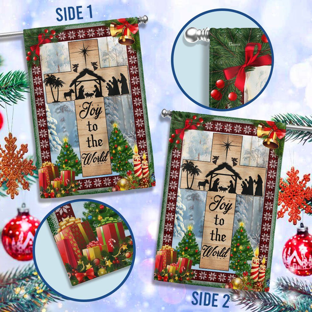 Joy To The World Jesus Nativity Christmas Flag MLN656F - Image 2