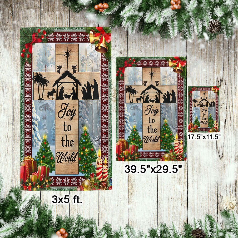 Joy To The World Jesus Nativity Christmas Flag MLN656F - Image 7