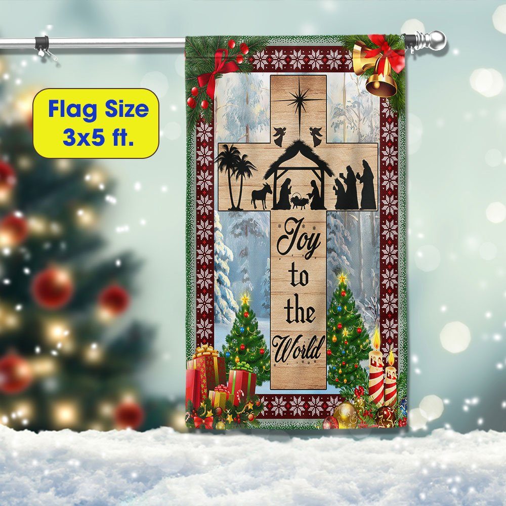 Joy To The World Jesus Nativity Christmas Flag MLN656F - Image 6
