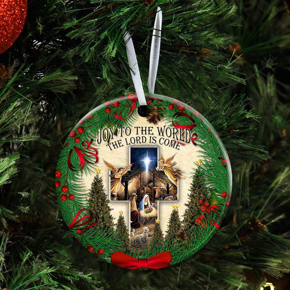 Joy To The World The Lord Is Come Ceramic Ornament - Image 5
