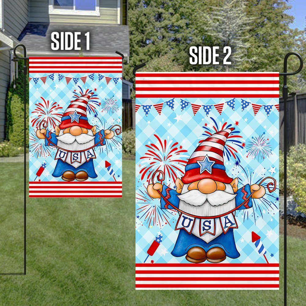 July 4th Flag Happy Independence Day Flag USA Gnome LNT219F - Image 6