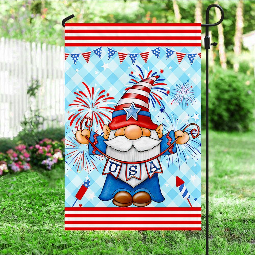 July 4th Flag Happy Independence Day Flag USA Gnome LNT219F - Image 4