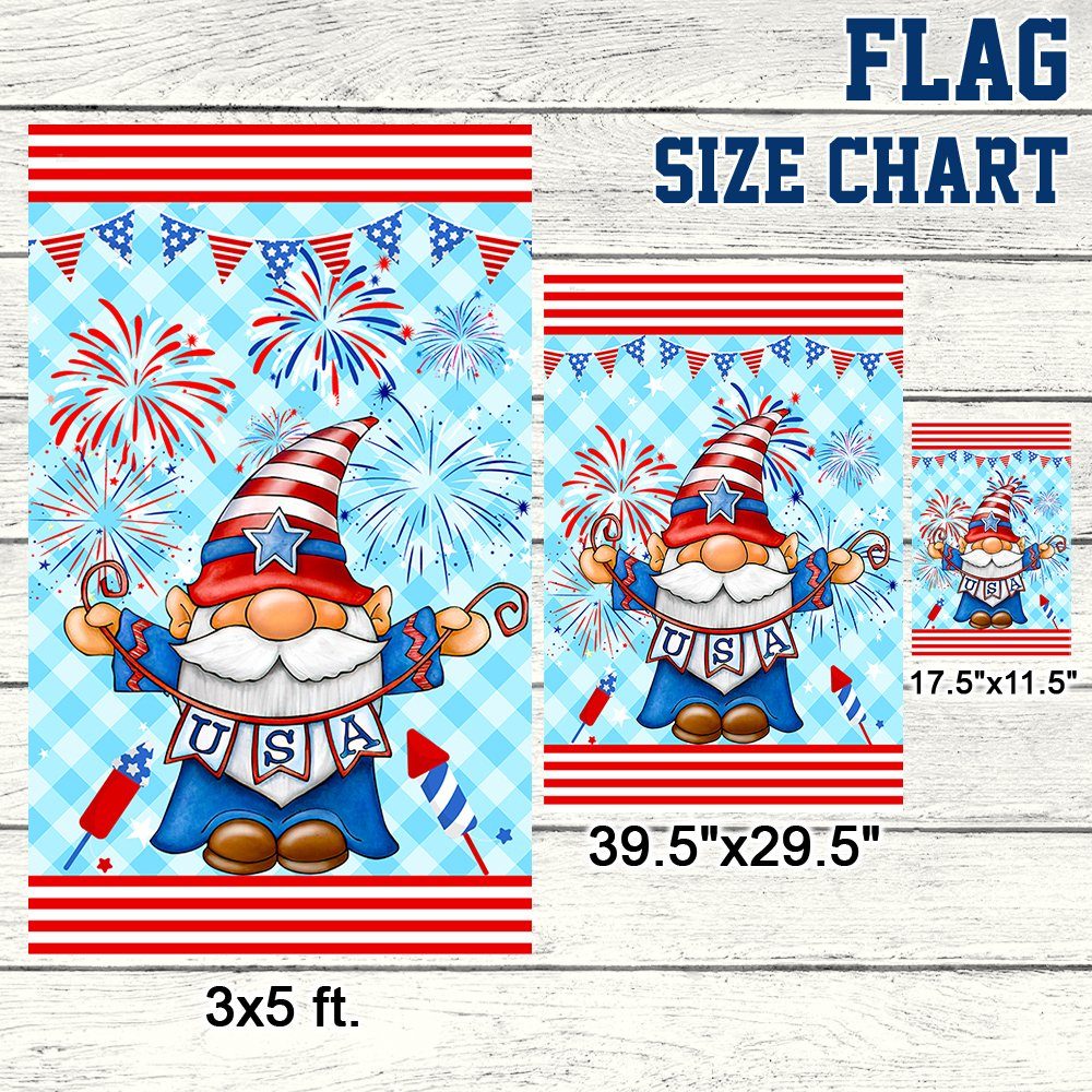 July 4th Flag Happy Independence Day Flag USA Gnome LNT219F - Image 7