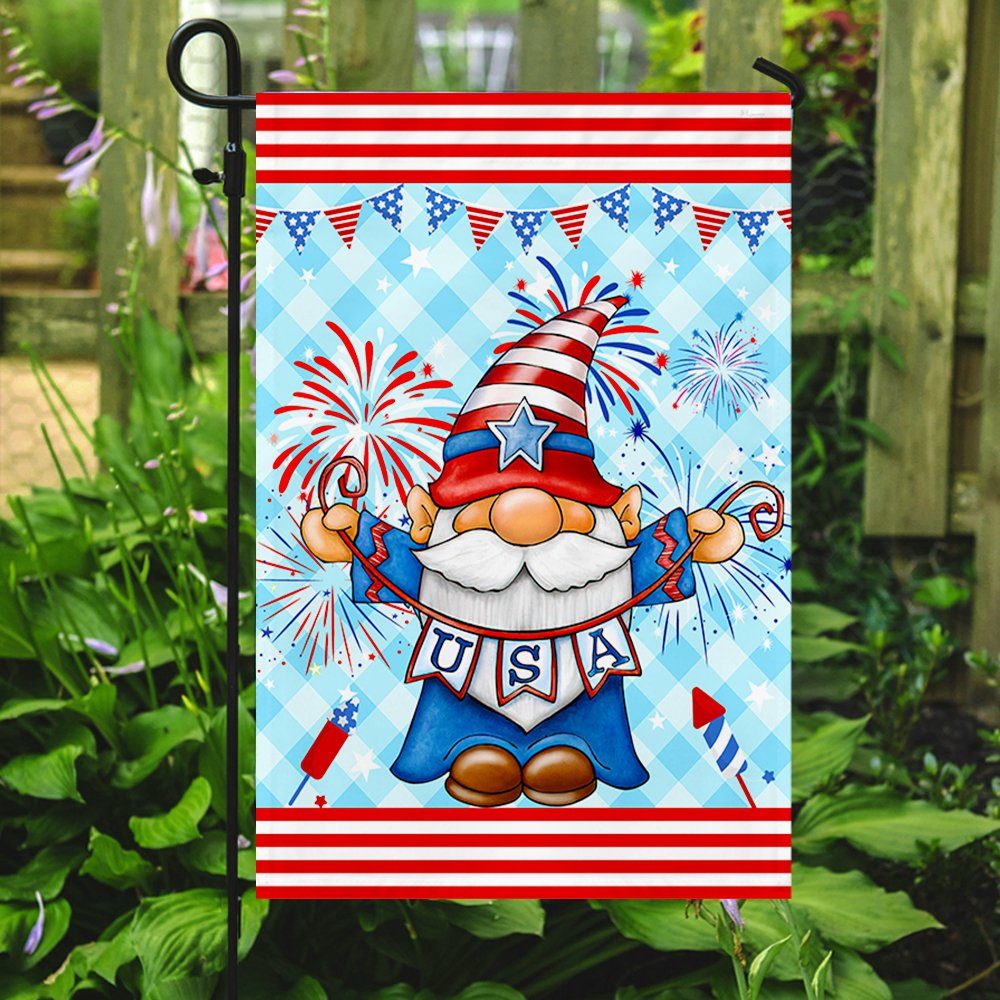 July 4th Flag Happy Independence Day Flag USA Gnome LNT219F - Image 5