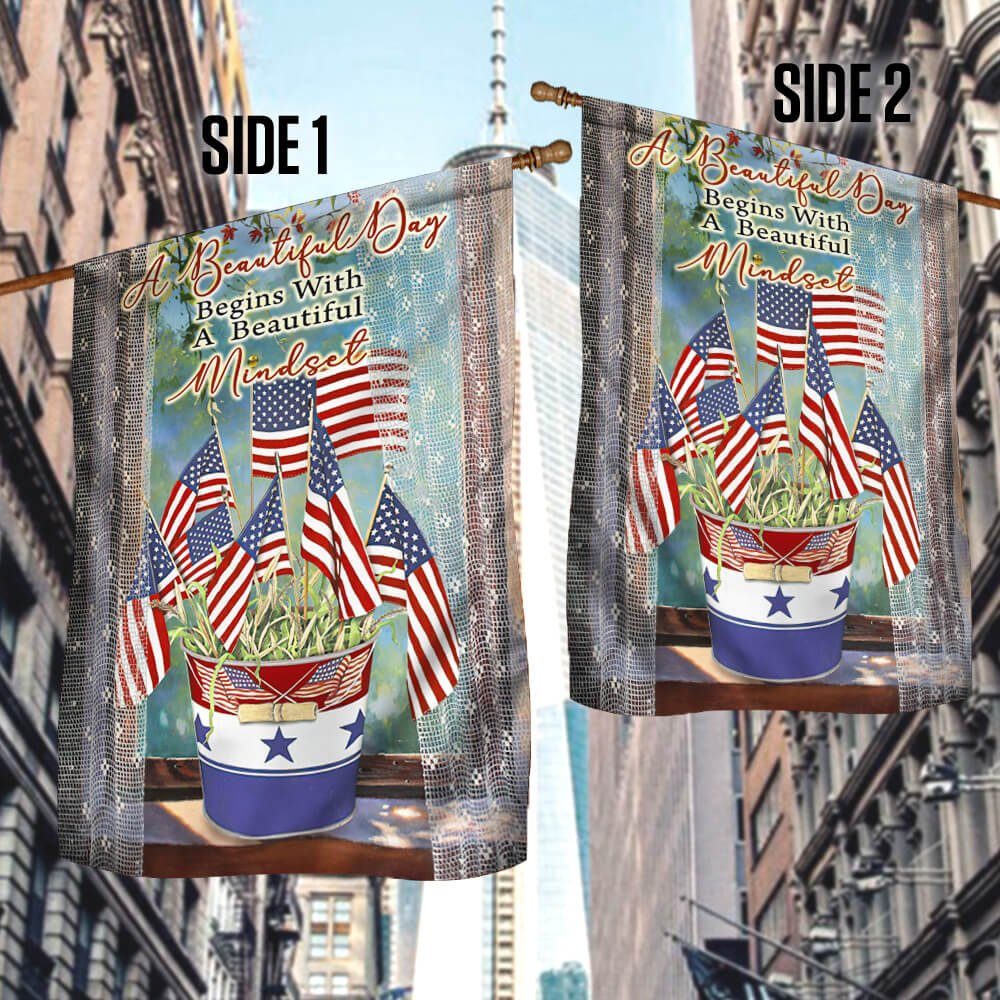 July 4th Independence Day Flag Floral House Love NTB51F - Image 3