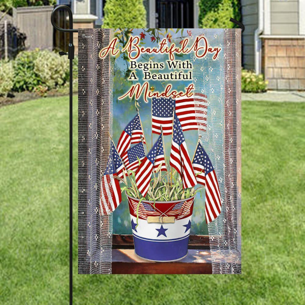 July 4th Independence Day Flag Floral House Love NTB51F - Image 4