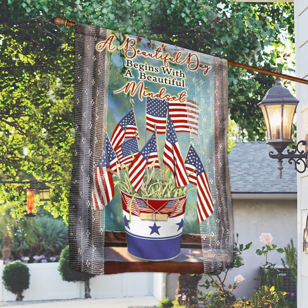 July 4th Independence Day Flag Floral House Love NTB51F - Image 2