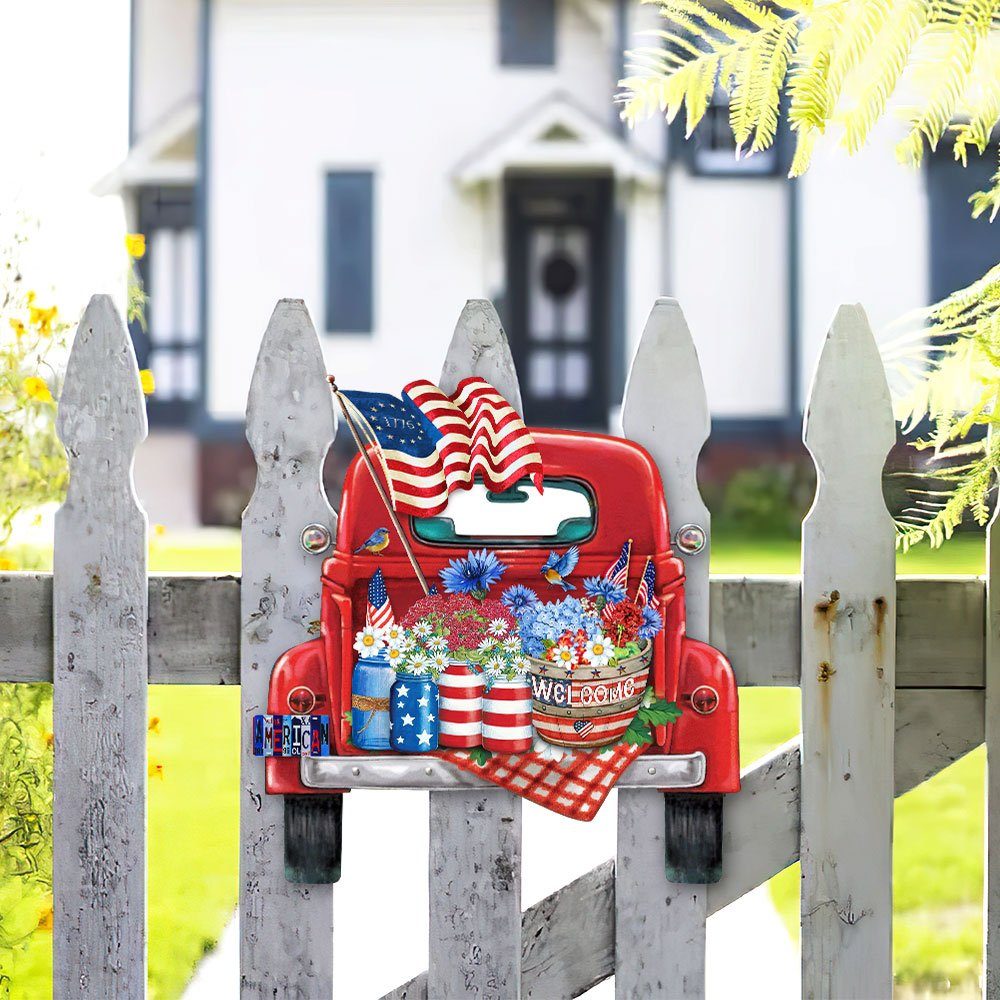 July 4th Independence Day Hanging Metal Sign Flower Garden LNT89MS - Image 5