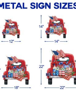 july 4th independence day hanging metal sign flower garden lnt89ms 2290