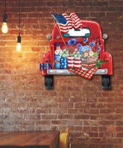 july 4th independence day hanging metal sign flower garden lnt89ms 6854