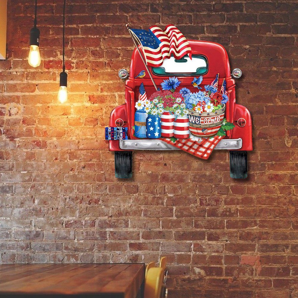 July 4th Independence Day Hanging Metal Sign Flower Garden LNT89MS - Image 2