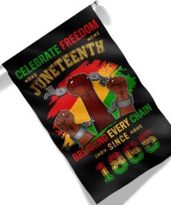 juneteenth black freedom celebration breaking every chain flag mln1402f 8072