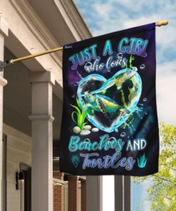 Just A Girl Who Loves Beaches And Turtles Flag
