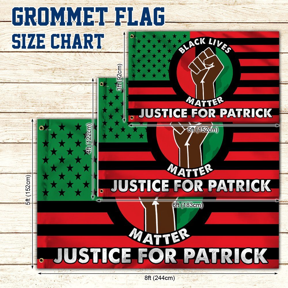Justice For Patrick Lyoya Black Lives Matter African American Grommet Flag TQN53GF - Image 6