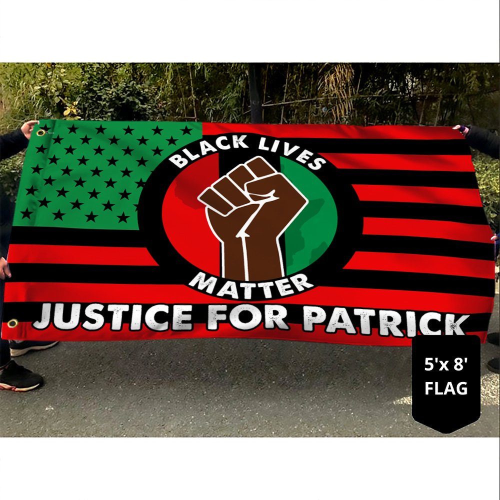 Justice For Patrick Lyoya Black Lives Matter African American Grommet Flag TQN53GF - Image 5