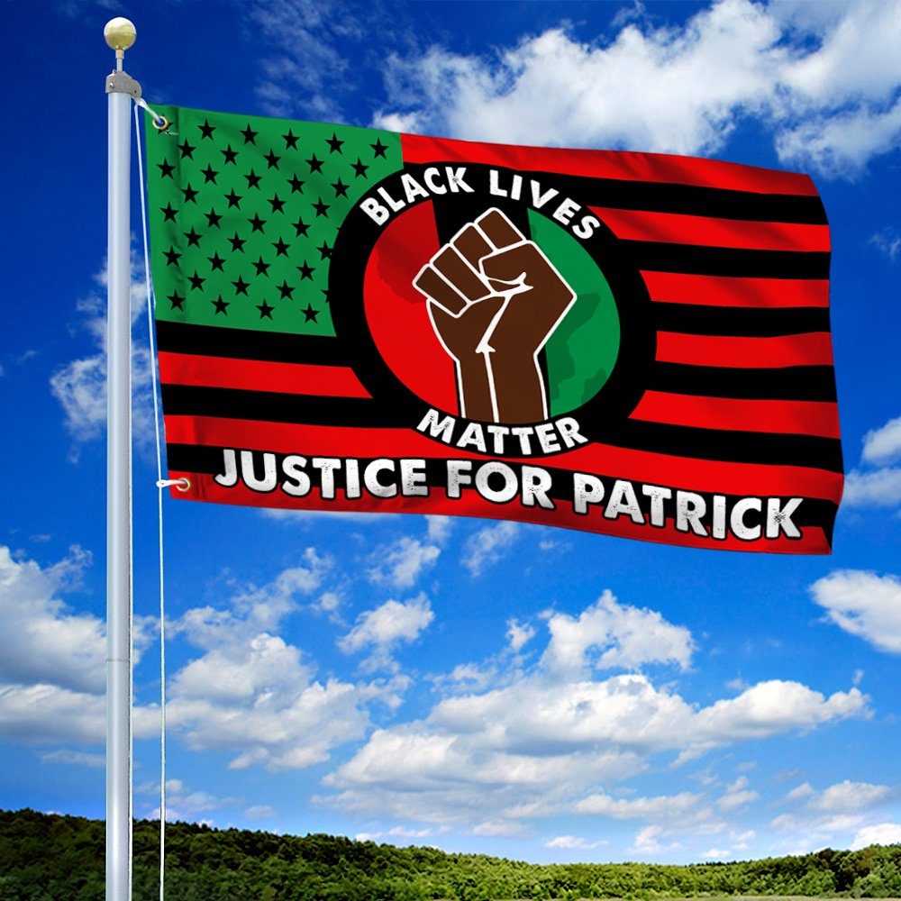 Justice For Patrick Lyoya Black Lives Matter African American Grommet Flag TQN53GF - Image 2