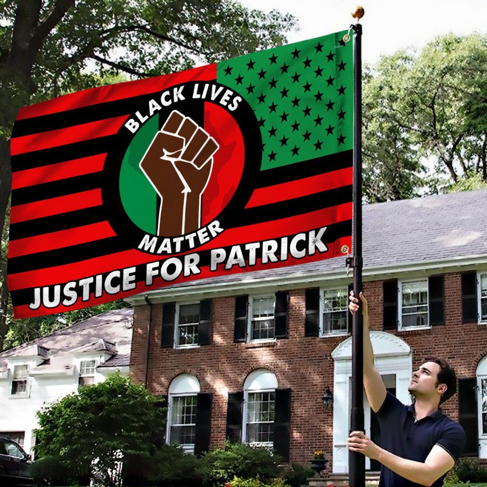 Justice For Patrick Lyoya Black Lives Matter African American Grommet Flag TQN53GF - Image 3