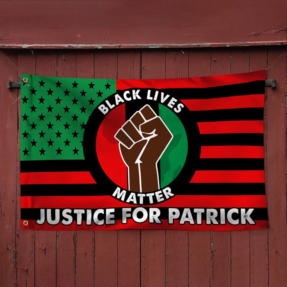 Justice For Patrick Lyoya Black Lives Matter African American Grommet Flag TQN53GF - Image 4