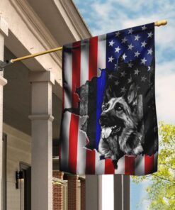 K-9 Unit German Shepherd American Flag