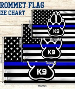 k9 paw thin blue line grommet flag police officer law enforcement tqn265gf 4304