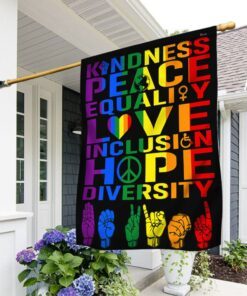 Kindness Peace Equality Love Inclusion Hope Diversity Flag BNN345F